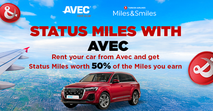 Rent your car from Avec and get Status Miles worth 50% of the Miles you earn